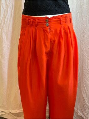 Bright Orange balloon Silk Pants